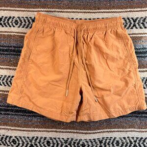 Standard Cloth Nylon Tech Shorts Medium Burnt Orange Tan Mesh Lined Summer